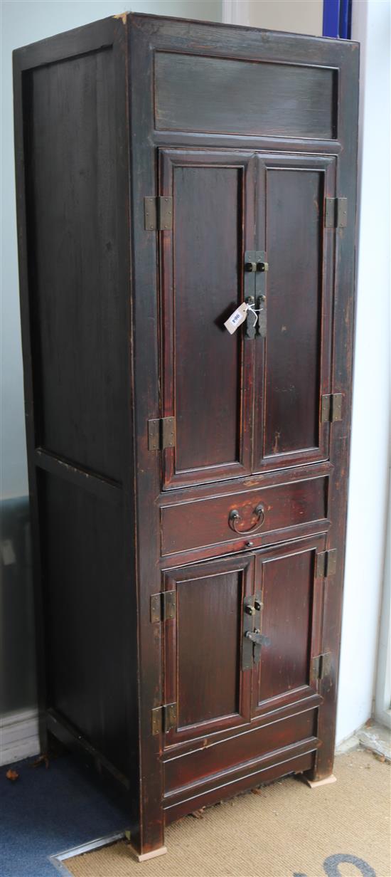 A Chinese hardwood tall cabinet W.65cm